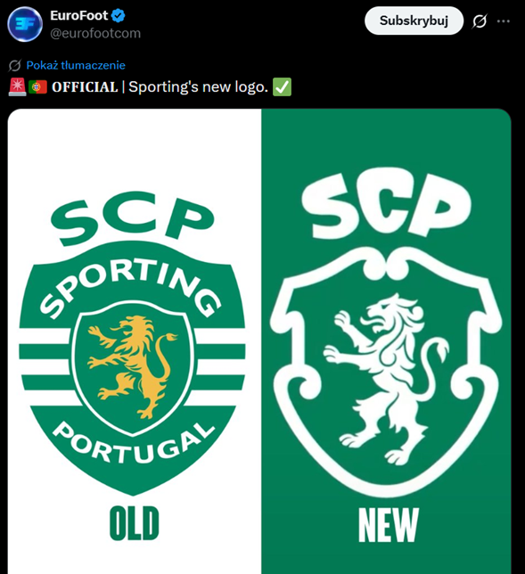 WOW! Sporting Lizbona ma NOWY HERB! O.o